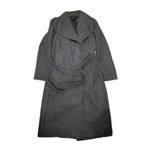Tahari Women's Long Coat Belted Grey‎ Small
